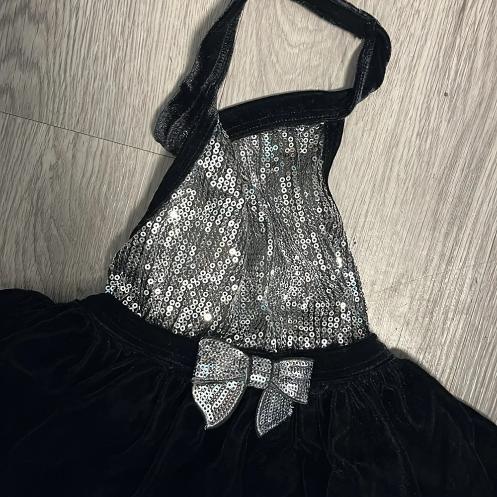 Black and Silver Halter Dress